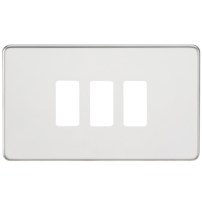 Knightsbridge GDSF003PC Screwless 3G Grid Faceplate - Polished Chrome - westbasedirect.com