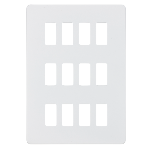 Knightsbridge GDSF012MW Screwless 12G Grid Faceplate - Matt White - westbasedirect.com