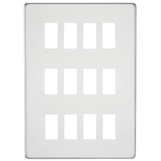 Knightsbridge GDSF012PC Screwless 12G Grid Faceplate - Polished Chrome - westbasedirect.com