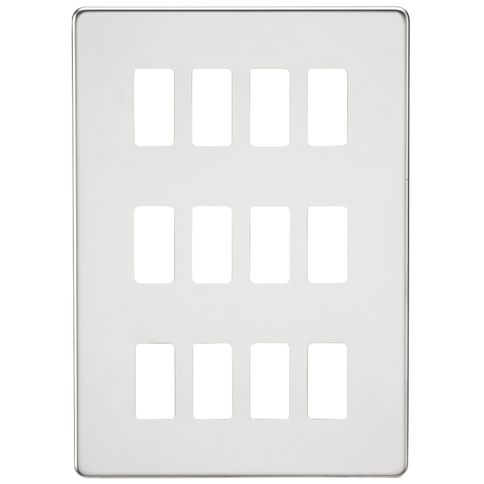 Knightsbridge GDSF012PC Screwless 12G Grid Faceplate - Polished Chrome - westbasedirect.com