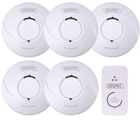 HiSPEC BATTERY Power Radio Frequency 4x Smoke, 1x Heat & 1x CO Detector RF10-PRO with 10Yr Sealed Lithium Battery