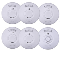 HiSPEC Mains Powered INTERCONNECTABLE 5x Smoke & 1x Heat Alarm with 9V Battery Back-Up