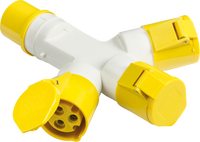 Knightsbridge IN005 110V IP44 16A 3 Way Splitter 2P+E