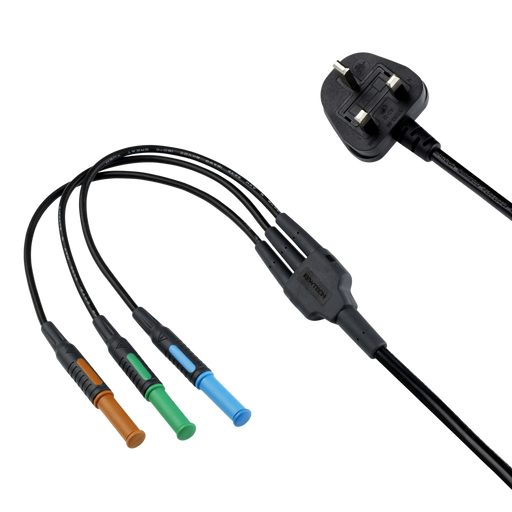 Kewtech KAMP12UK Mains Lead with 3x4mm Connectors - westbasedirect.com