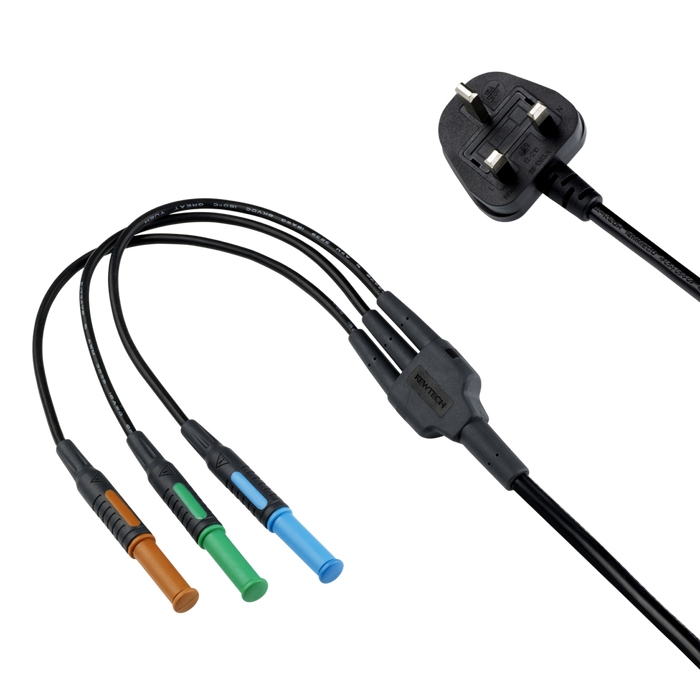 Kewtech KAMP12UK Mains Lead with 3x4mm Connectors - westbasedirect.com