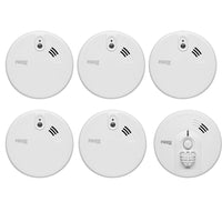 Kidde Firex 5x KF20R Optical Smoke & 1x KF30R Heat Alarm Kit Mains Powered with Sealed-In Rechargeable Battery Back-Up