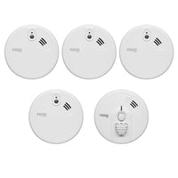 Kidde Firex 4x KF20 Optical Smoke & 1x KF30 Heat Alarm Kit Mains Powered with 9V Alkaline Battery Back-Up