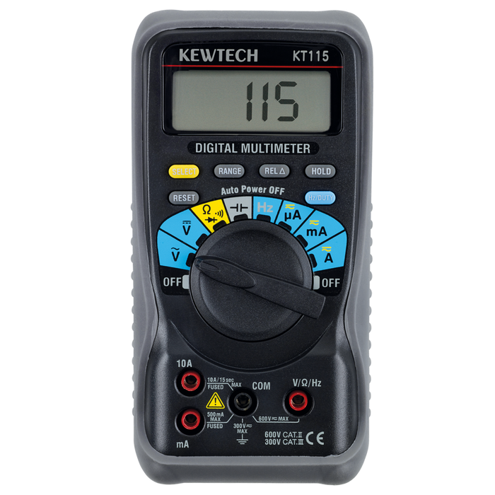Kewtech KT115 Digital 600V & 10A AC/DC Multimeter - westbasedirect.com
