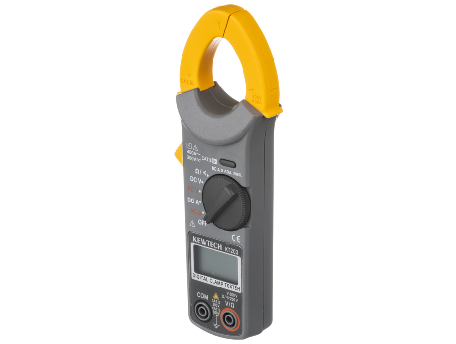 Kewtech KT203 Digital AC/DC 400A, 600V Clamp Meter 30mm Jaw - westbasedirect.com