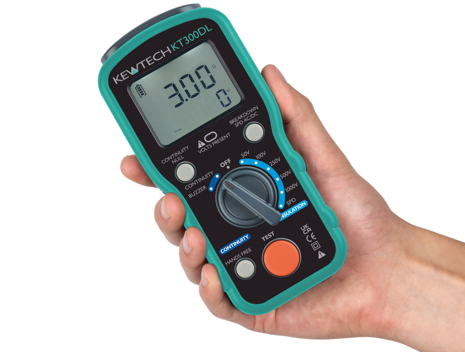 Kewtech KT300DL Ins. Con. SPD 50V-1000V+AC/DC volts - westbasedirect.com