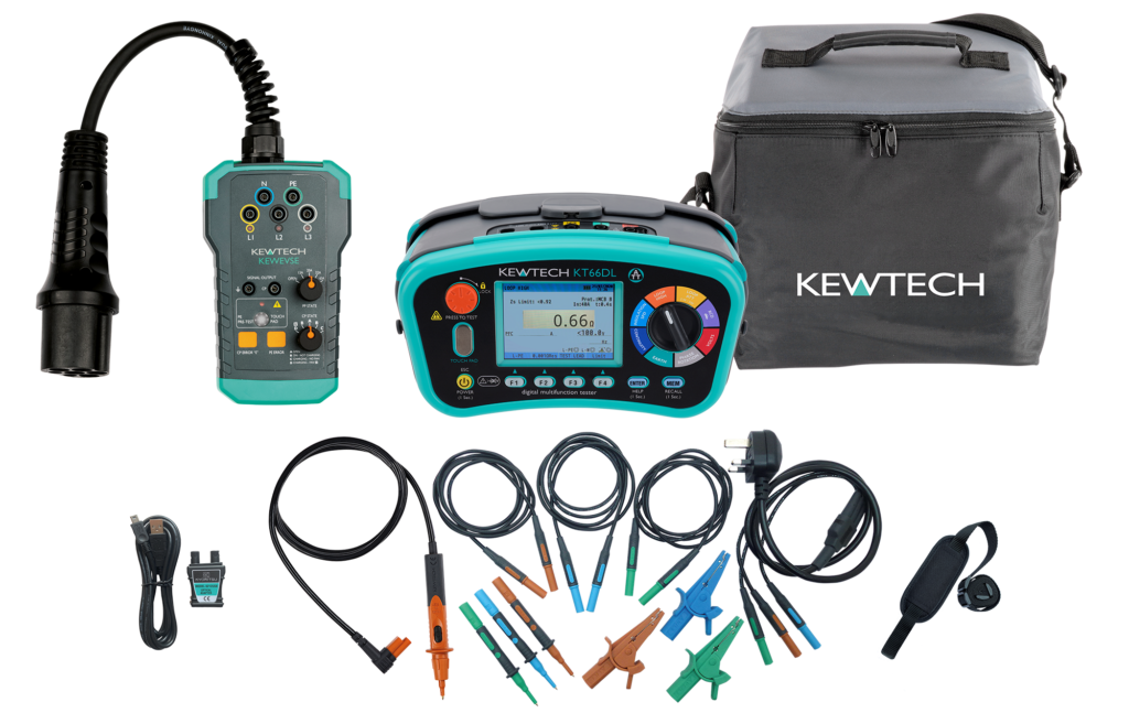 Kewtech KT66EV Kit with KT66DL 12in1 MFT & KEWEVSE (EV Charging Point Adapter) - westbasedirect.com