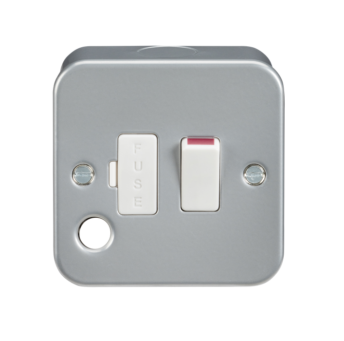 Knightsbridge M6300F Metal Clad 13A Switched Fused Spur Unit + Flex Outlet - westbasedirect.com