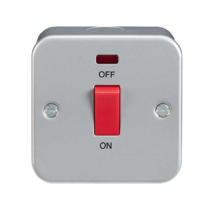 Knightsbridge M8331N Metal Clad 45A DP Switch + Neon - Single Size - westbasedirect.com