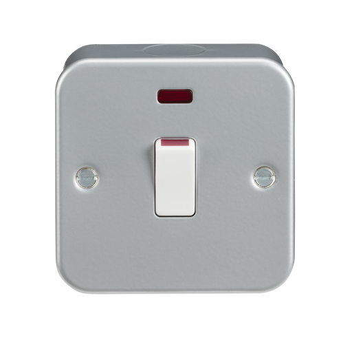 Knightsbridge M8341N Metal Clad 20A 1G DP Switch + Neon - westbasedirect.com