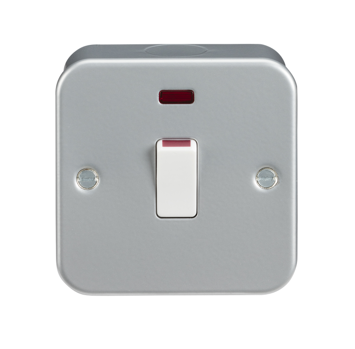 Knightsbridge M8341N Metal Clad 20A 1G DP Switch + Neon - westbasedirect.com