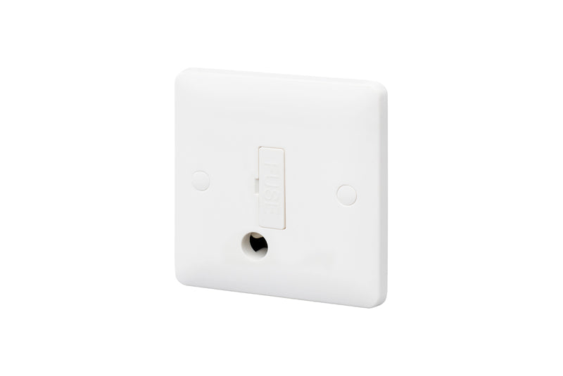 MK Base MB1031WHI White Moulded 1G 13A Unswitched Fused Spur Unit + Flex - westbasedirect.com