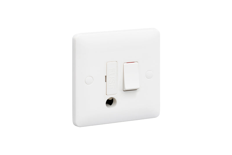 MK Base MB1041WHI White Moulded 1G 13A Switched Fused Spur Unit + Flex - westbasedirect.com
