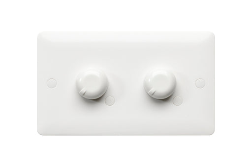 MK Base MB1524WHI White Moulded 2G LED 6-100W Trailing Edge Dimmer - westbasedirect.com