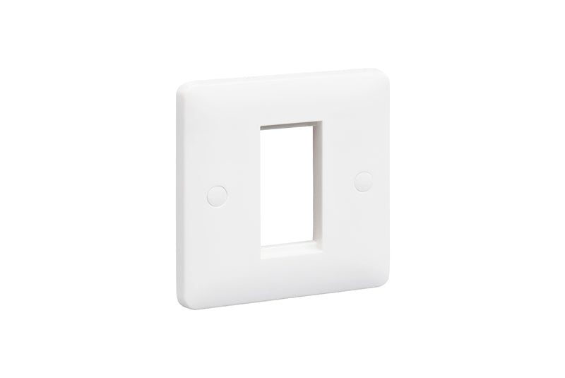 MK Base MB181WHI White Moulded 1G Euro Modular Front Plate - westbasedirect.com