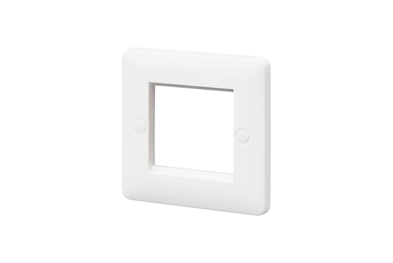 MK Base MB182WHI White Moulded 2G Euro Modular Front Plate - westbasedirect.com