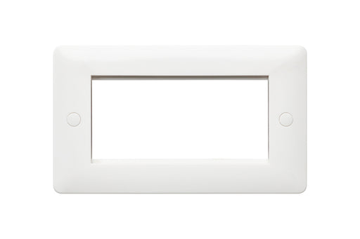 MK Base MB184WHI White Moulded 4G Euro Modular Front Plate - westbasedirect.com