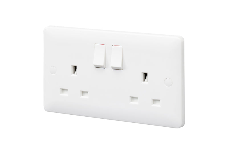 MK Base MB2747DPWHI White Moulded 13A 2G DP Switched Socket - westbasedirect.com