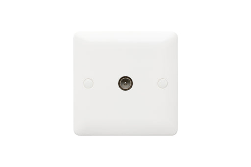 MK Base MB3520WHI White Moulded 1G Single TV Socket Outlet Male (Non-Isolated) - westbasedirect.com
