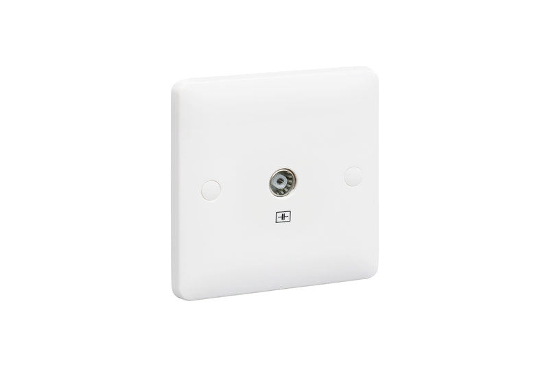 MK Base MB3522WHI White Moulded 1G Single TV Socket Outlet (Isolated) - westbasedirect.com