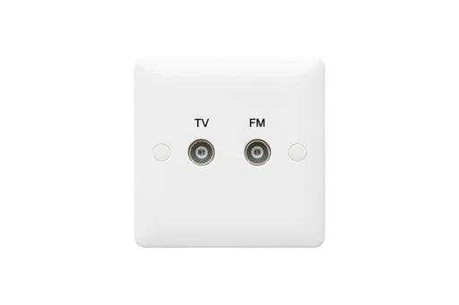 MK Base MB3523WHI White Moulded 1G Twin TV/FM Diplexer Outlet (Isolated) - westbasedirect.com