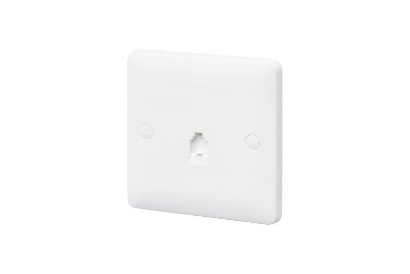 MK Base MB417WHI White Moulded 1G Single RJ11 Telephone Socket - westbasedirect.com