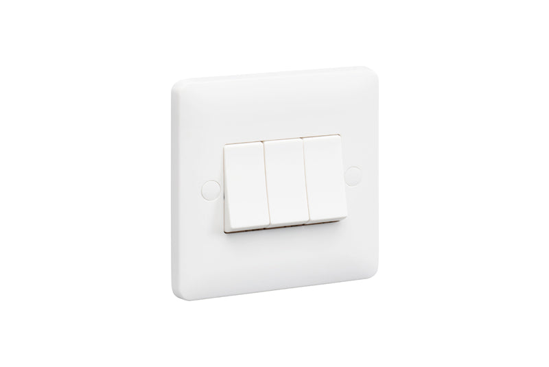 MK Base MB4863W1WHI White Moulded 10AX 3G 1-Way Switch - westbasedirect.com