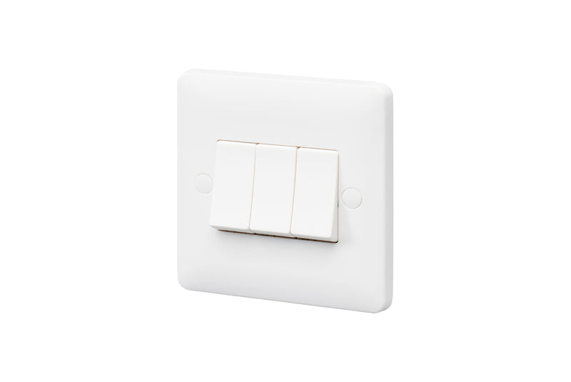 MK Base MB4863W1WHI White Moulded 10AX 3G 1-Way Switch - westbasedirect.com