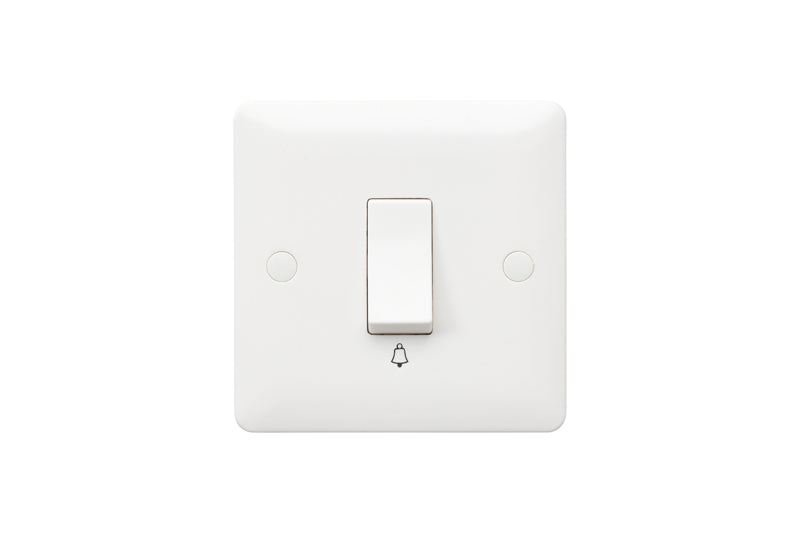 MK Base MB4867WHI White Moulded 10A 1G Push Switch marked "BELL" - westbasedirect.com