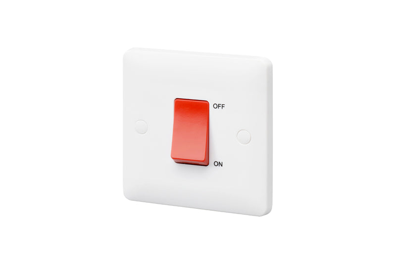 MK Base MB5205WHI White Moulded 45A 1G DP Switch (Small) - westbasedirect.com