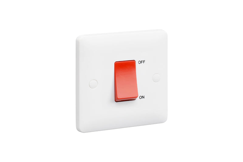 MK Base MB5205WHI White Moulded 45A 1G DP Switch (Small) - westbasedirect.com