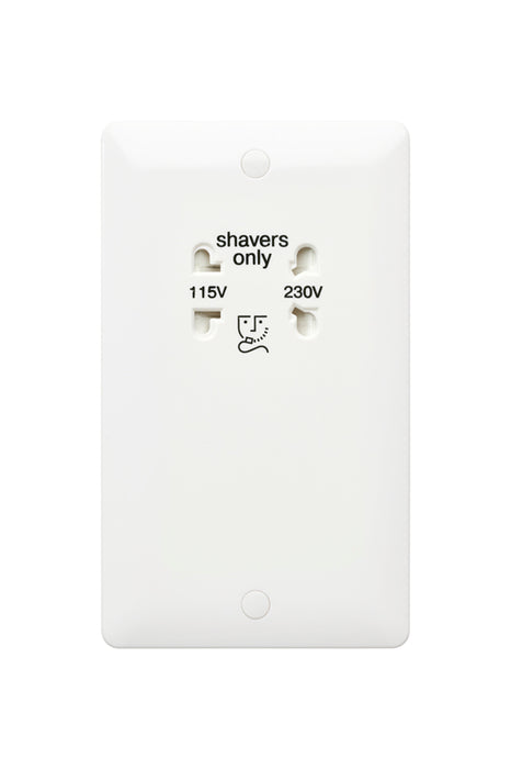 MK Base MB701WHI White Moulded 115/230V Dual Voltage Shaver Socket - westbasedirect.com