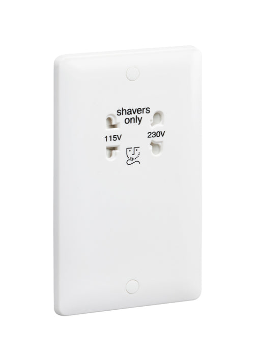 MK Base MB701WHI White Moulded 115/230V Dual Voltage Shaver Socket - westbasedirect.com