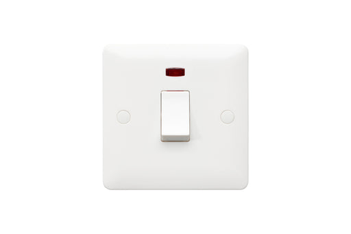 MK Base MB8423WHI White Moulded 20AX 1G DP Switch + Neon - westbasedirect.com