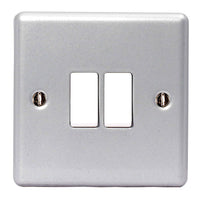 BG MC542 Metal Clad 20A 16AX 2 Way Double Light Switch