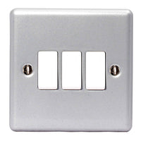 BG MC543 Metal Clad 20A 16AX 2 Way Triple Light Switch