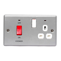BG MC570 Metal Clad 2G 45A DP Cooker + 13A Socket + Neon