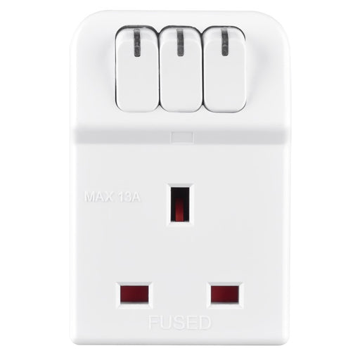 Masterplug MSWG3 3 Socket 13A Fused Switched Multi-Socket Adaptor - westbasedirect.com