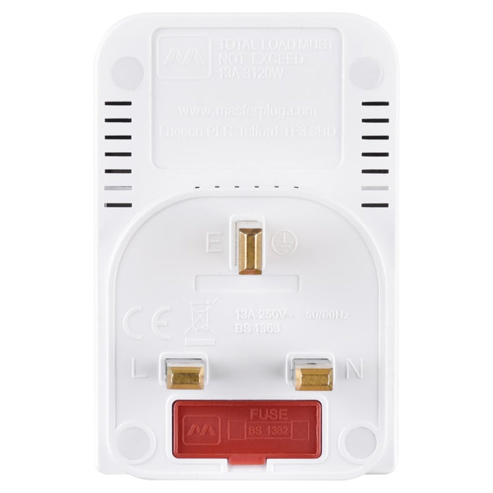 Masterplug MSWG3 3 Socket 13A Fused Switched Multi-Socket Adaptor - westbasedirect.com