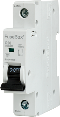 FuseBox MT06C201 20A Single Pole 1 Module C Curve 6kA MCB