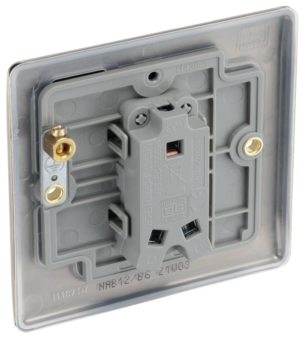 BG NAB12 Nexus Metal Single Light Switch 10A - Antique Brass - westbasedirect.com