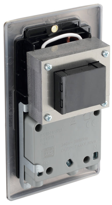 BG NAB20B Nexus Metal Dual Voltage Shaver Socket/Black - Antique Brass - westbasedirect.com