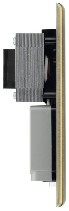 BG NAB20B Nexus Metal Dual Voltage Shaver Socket/Black - Antique Brass - westbasedirect.com