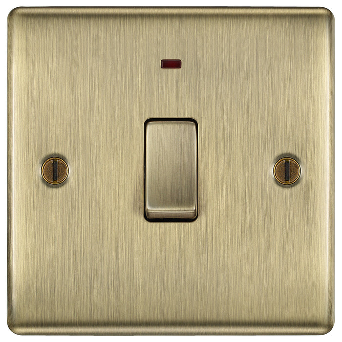BG NAB31 Nexus Metal 20A DP Switch + Neon - Antique Brass - westbasedirect.com