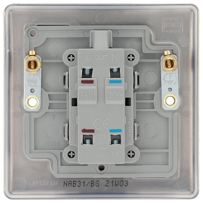 BG NAB31 Nexus Metal 20A DP Switch + Neon - Antique Brass - westbasedirect.com