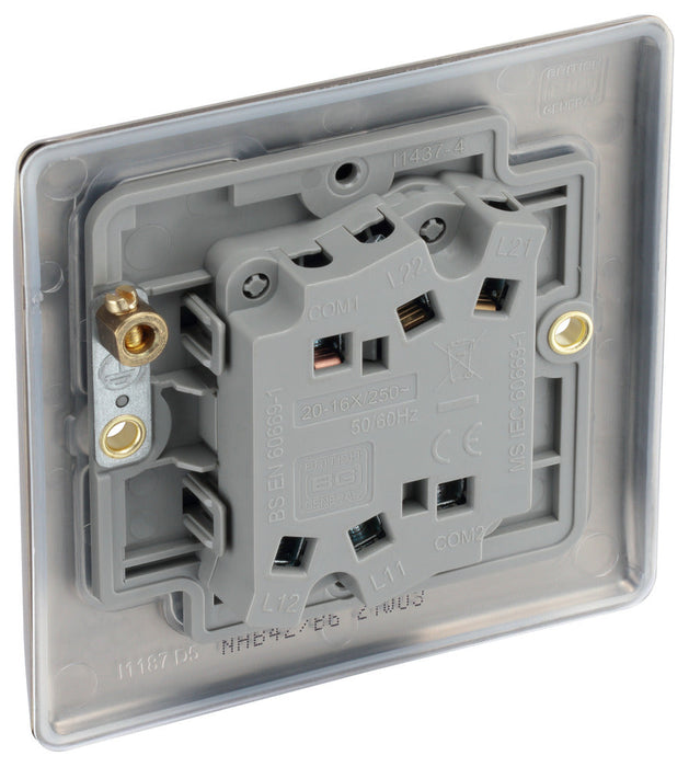 BG NAB42 Nexus Metal Double Light Switch 10A - Antique Brass (5 Pack) - westbasedirect.com